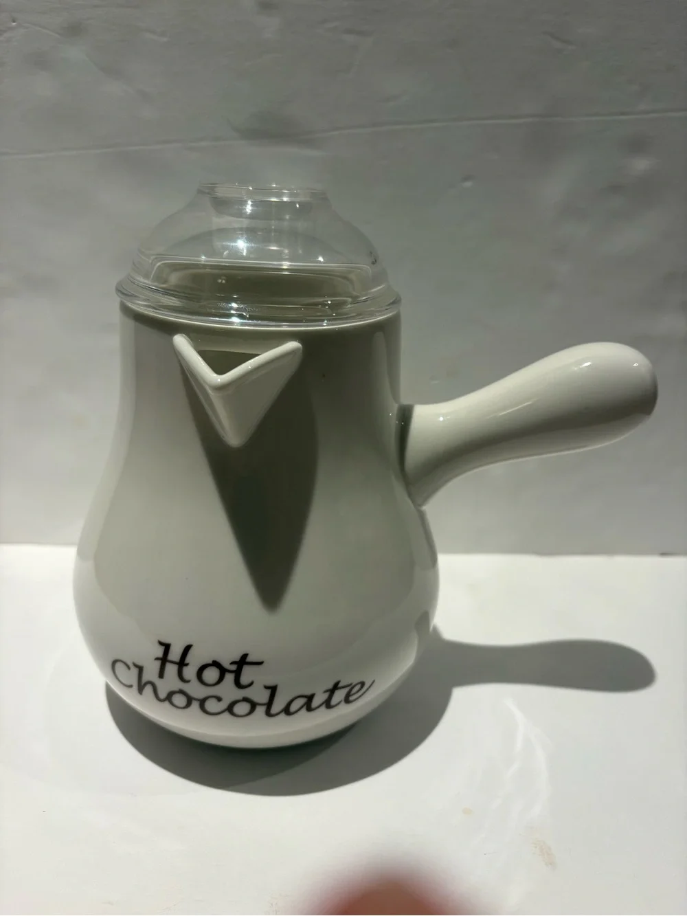 Williams Sonoma White Ceramic Hot Chocolate Pot with Handle